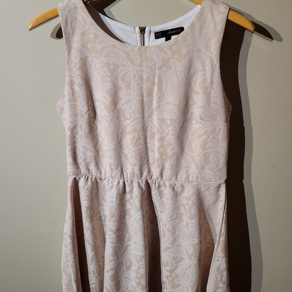 Heart Soul Cream/Nude Lace Dress Size L